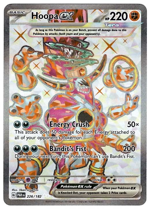 Pokemon - Hoopa ex 226/182 - Paradox Rift - Tera Full Art - Ultra Rare - Single Card