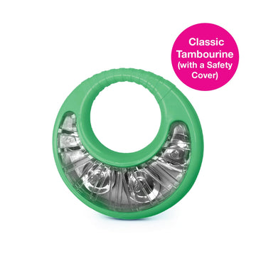 Edushape Classic Tambourine For Kids, Green - Percussion Musical Instrument Baby Tambourine For Toddlers 1-3, Kids Tambourine Fu
