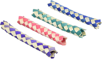 Zugar Land Cool Colorful Classic Bamboo Chinese Finger Traps (5') For Kids And Adults. (Light - Multi Color (12 Pack))
