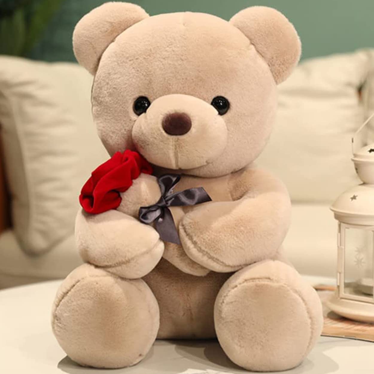 Teddy Bear Plush Stuffed Animal,Cute Teddy Bear With Rose,Sweet Rose Bear Gift For Your Loved,Teddy Bear For Girlfriend Kids Bir