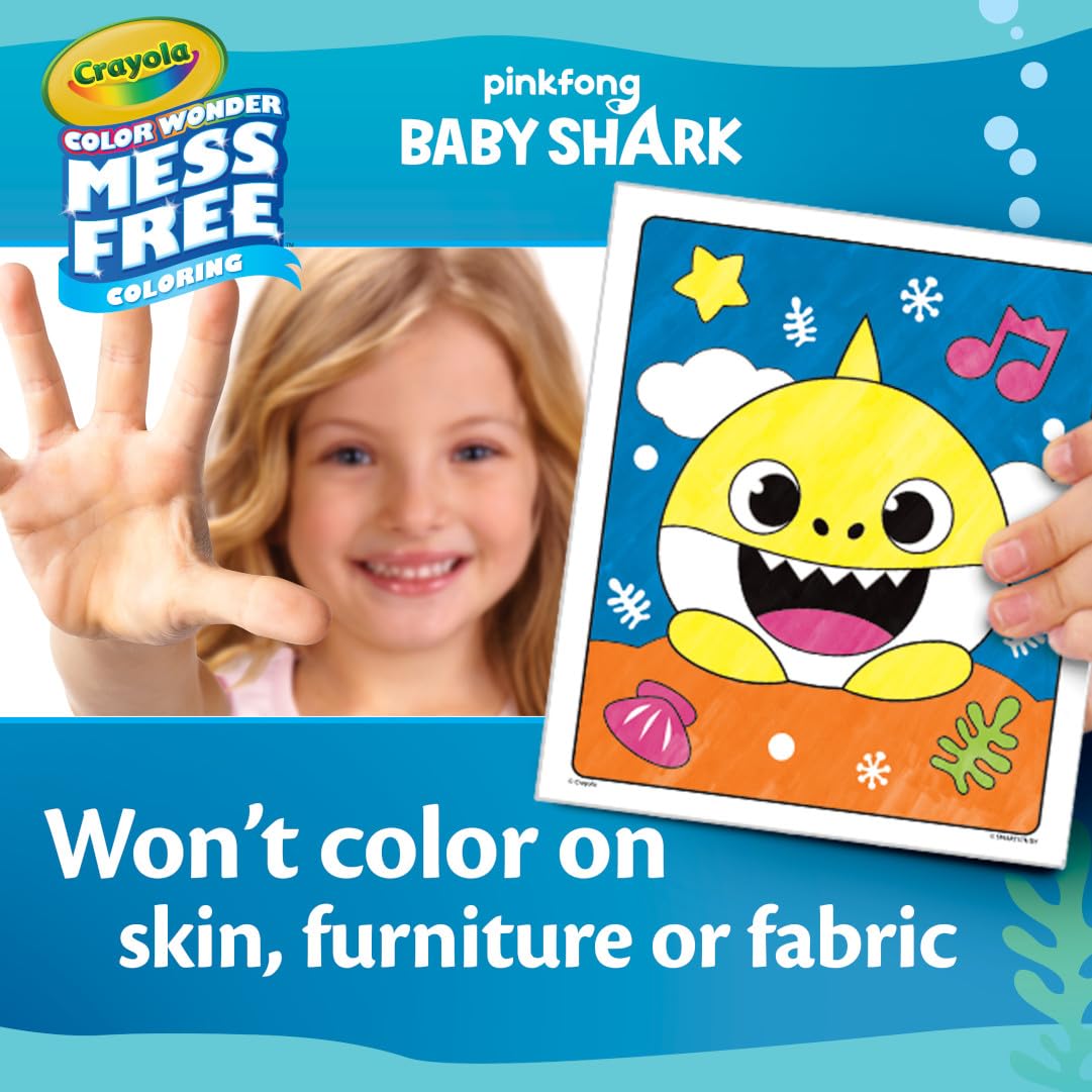 Crayola Baby Shark Color Wonder Pages, Mess Free Coloring for Toddlers, Coloring Activity, Travel Activities, Toddler Toys & Gif