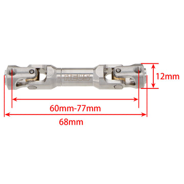 MEUS RACING Universal Driveshaft for SCX10 SCX10 II Wraith TRX4 1/10 RC Crawler Upgrades Parts, 60-77mm