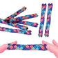 Zugar Land Cool Colorful Classic Bamboo Chinese Finger Traps (5') For Kids And Adults. (Dark - Multi Color (12 Pack))
