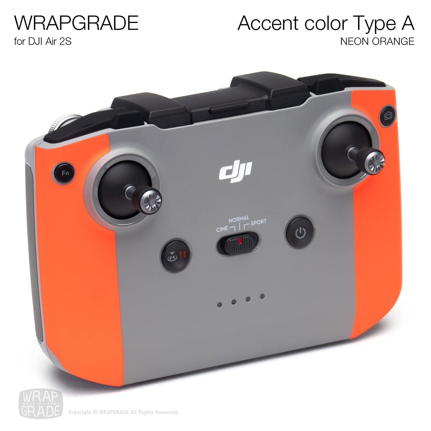 Wrapgrade Skin Compatible With Dji Air 2S | Accent Color A (Neon Orange)