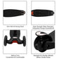 ChromeWheels Deluxe Kick Scooter for Kids, 3 Wheels, Foldable, 4 Adjustable Heights, LED Light-Up Wheels, Black, 132lbs Weight Limit