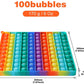 Dk-Simina Large P0Pp With Numbers, Rainbow Square Dimples Fidgett Ttoy 100 Bubble Math Toy Learning Tool For Teachers To Make Various Math Operations (1-100 Numbers)