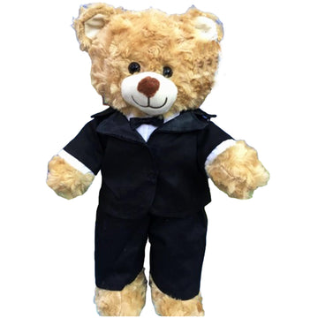 Plush Gear Classic Tuxedo Outfit for 6''-10'' Soft Toys, Formal Stuffed Animal Suit with Bowtie, Teddy Bear Dress-Up Clothes for