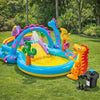 Toy Imagine 9.11Ft Inflatable Dinoland Swimming Pool Play Centre For Toddlers Wading Pool Slide And Splash Outdoor & Indoor Bath