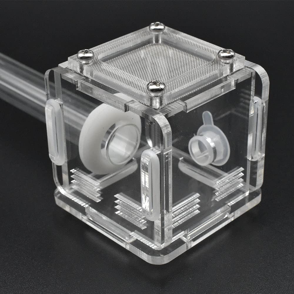 DELLMAO Acrylic Mini Ant Farm - Transparent Glass Nest Tube, 50x50x50mm, Small Colony Feeding Area for Ant Observation