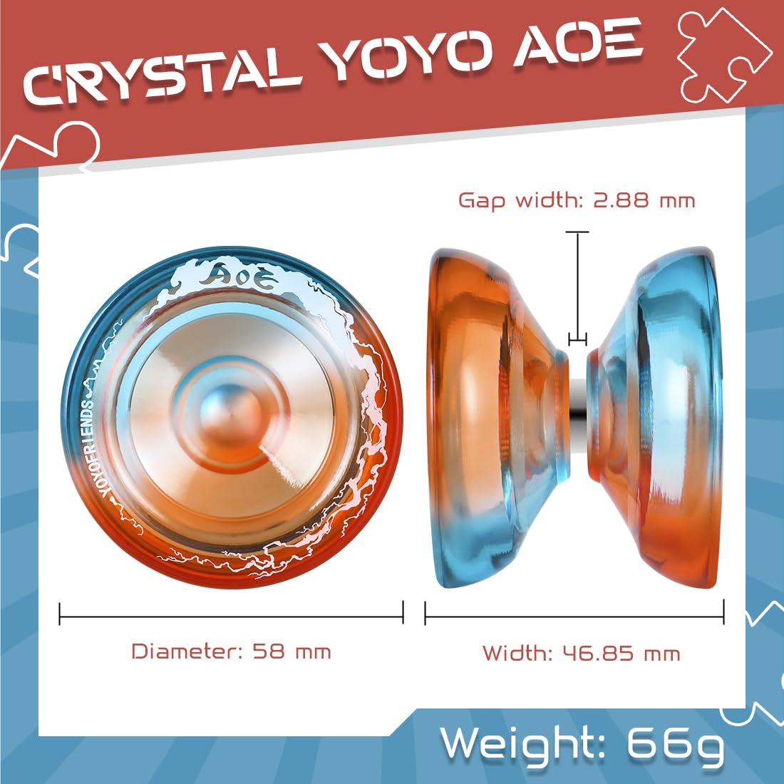 Aoe Responsive Yoyo For Kids Beginners, Deep Finger Holes For Easier Finger Spin Tricks, Yoyo Professional With Extra Unresponsi