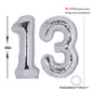 40 Inch Number 13 Balloon Silver Jumbo Giant Big Large Number 13 Foil Mylar Silver Balloons 31Th Birthday Party Anniversary Deco