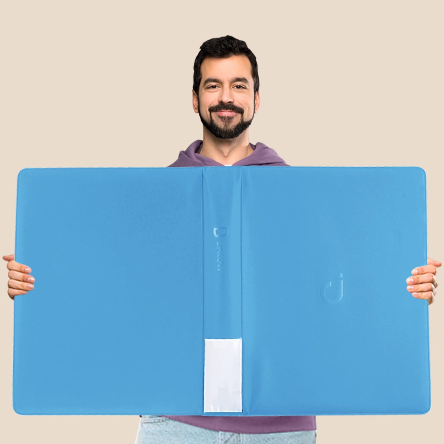 D DACCKIT Toploader Binder  Holds 640 Toploaders - 16-Pocket Top Loader Binder for 3 x 4 Rigid Card Holders for Trading Cards or Sports Cards(Model A Sky Blue)