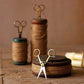 Set Of Three Wooden Spools With Jute Twine And Scissors