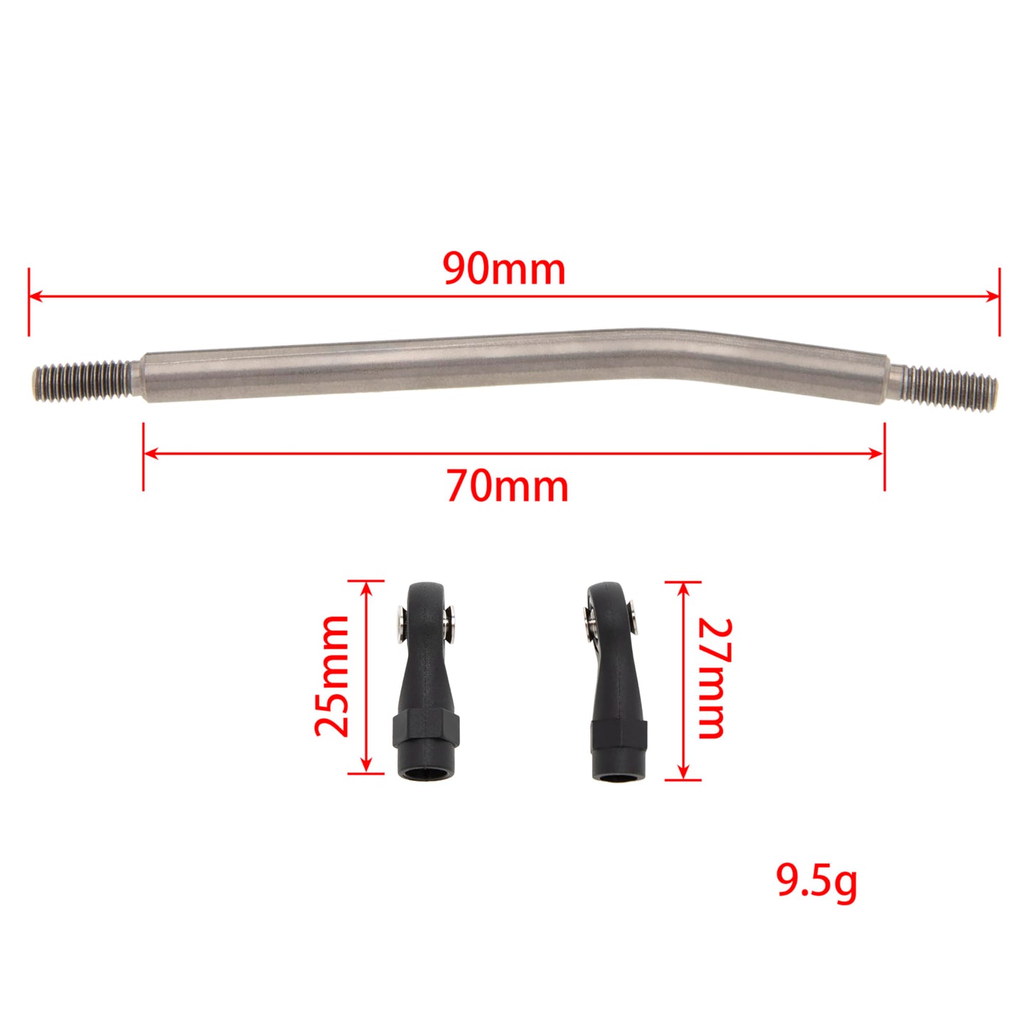 Meus Racing Trx4 Scx10 Links Titanium Link Rod Linkage Kit For Traxxas Trx4/Axial Scx10/Tamiya Cco1/Redcat Gen8 Etc. (90Mm)