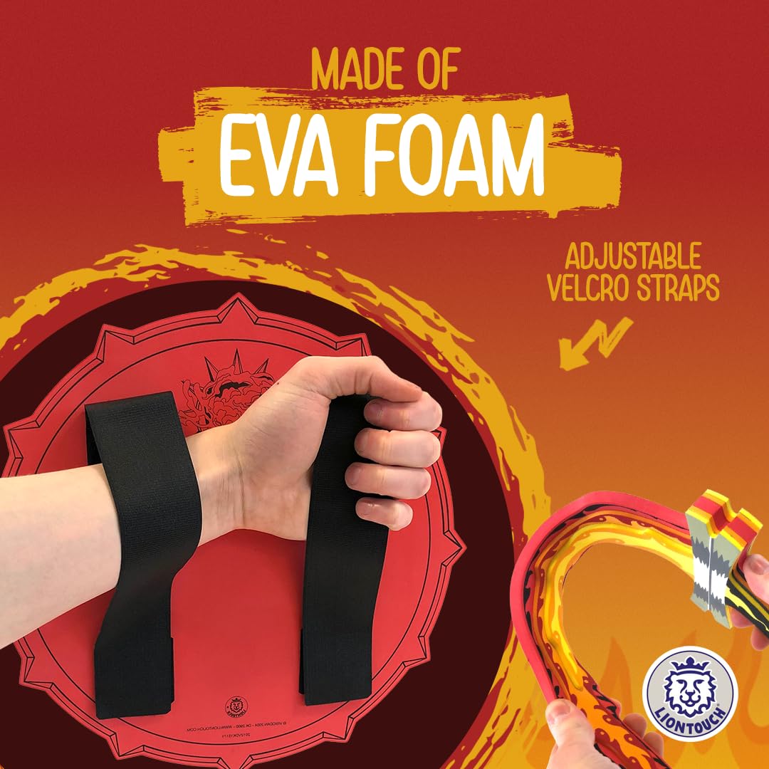 Liontouch - Fantasy Fire Flame Set | Foam decorative replica blade & Shield for Kids Age 3-8 Years | Medieval Pretend Play in Roaring Fire Style | Safe Toy  & Battle Accessories for Boys Dress Up & Costumes