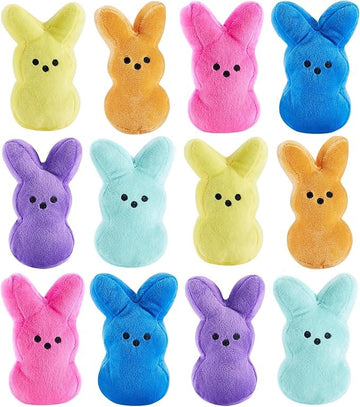 BOMBPARK 12PCS Cute Bunny Plush Toys,Easter Basket Stuffers Toys for Kids,Bunny Stuffed Animals,Easter Party Favors Gift for Gir