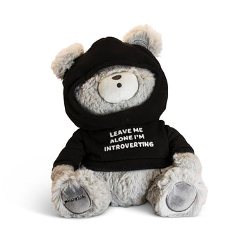 Punchkins Teddy Bear Plushie - Leave Me Alone, I'M Introverting Sassy Stuffed Bear, Gift For Introverts, Teddy Bear Toy For Gift