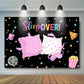 Mocsicka Sleepover Backdrop For Girls Pajama Pillow Fight Party Decoration Pink Pajama Slumber Party Banner Background Photograp