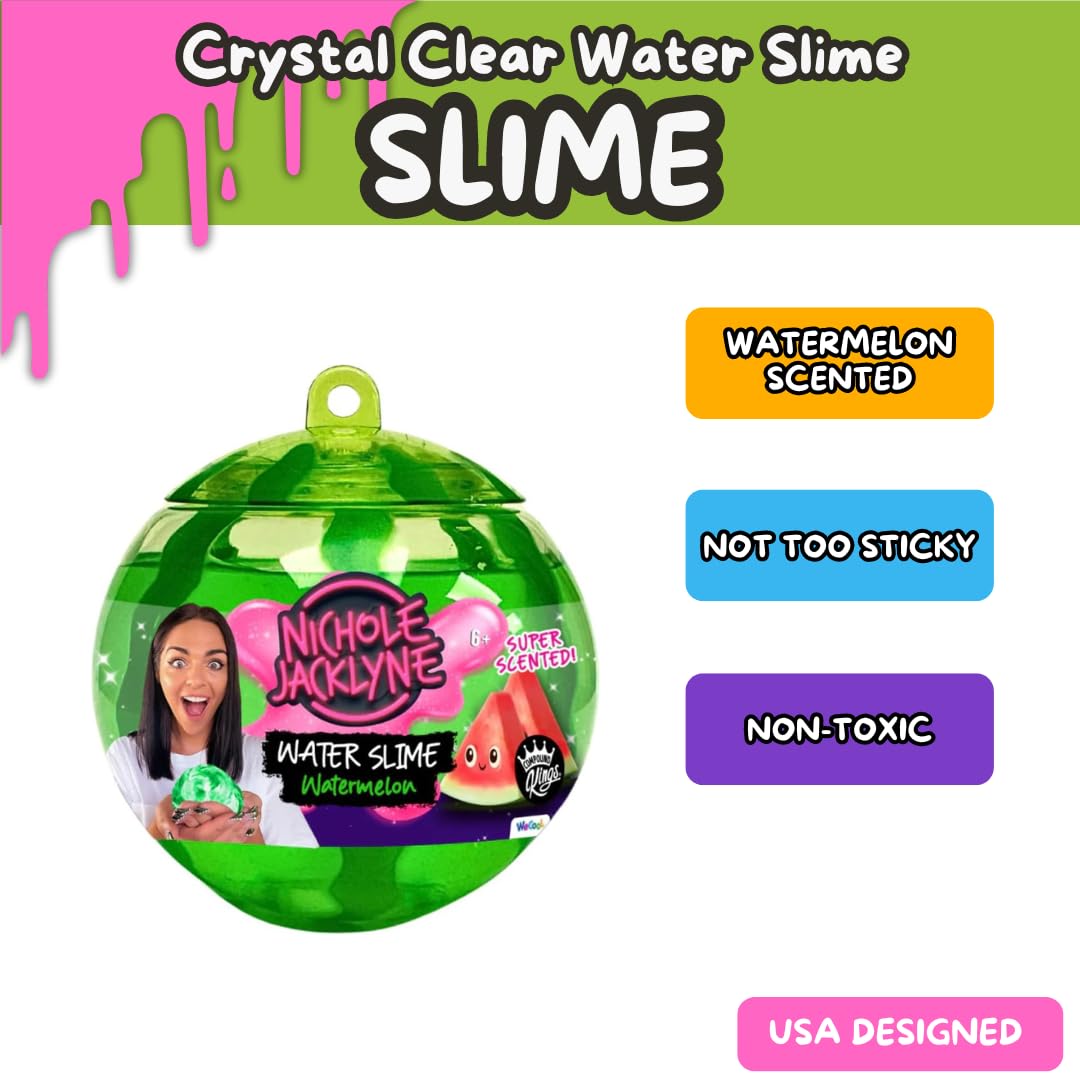 Nichole Jacklyne Watermelon Scented Water Slime Kids Toy, Non-Sticky Sensory Gift for Boys and Girls, Stress Relief Slime Party