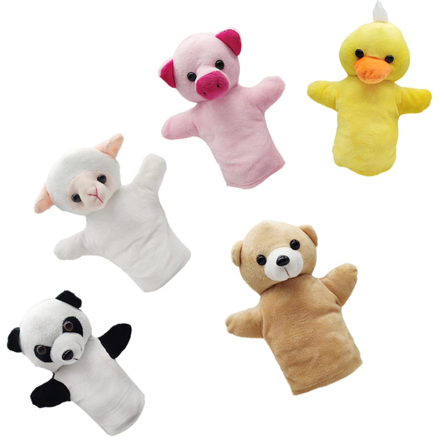 Yolococa Hand Puppets Animal Hand Party Toy For Kids, Soft Plush Puppet, 5 Pack