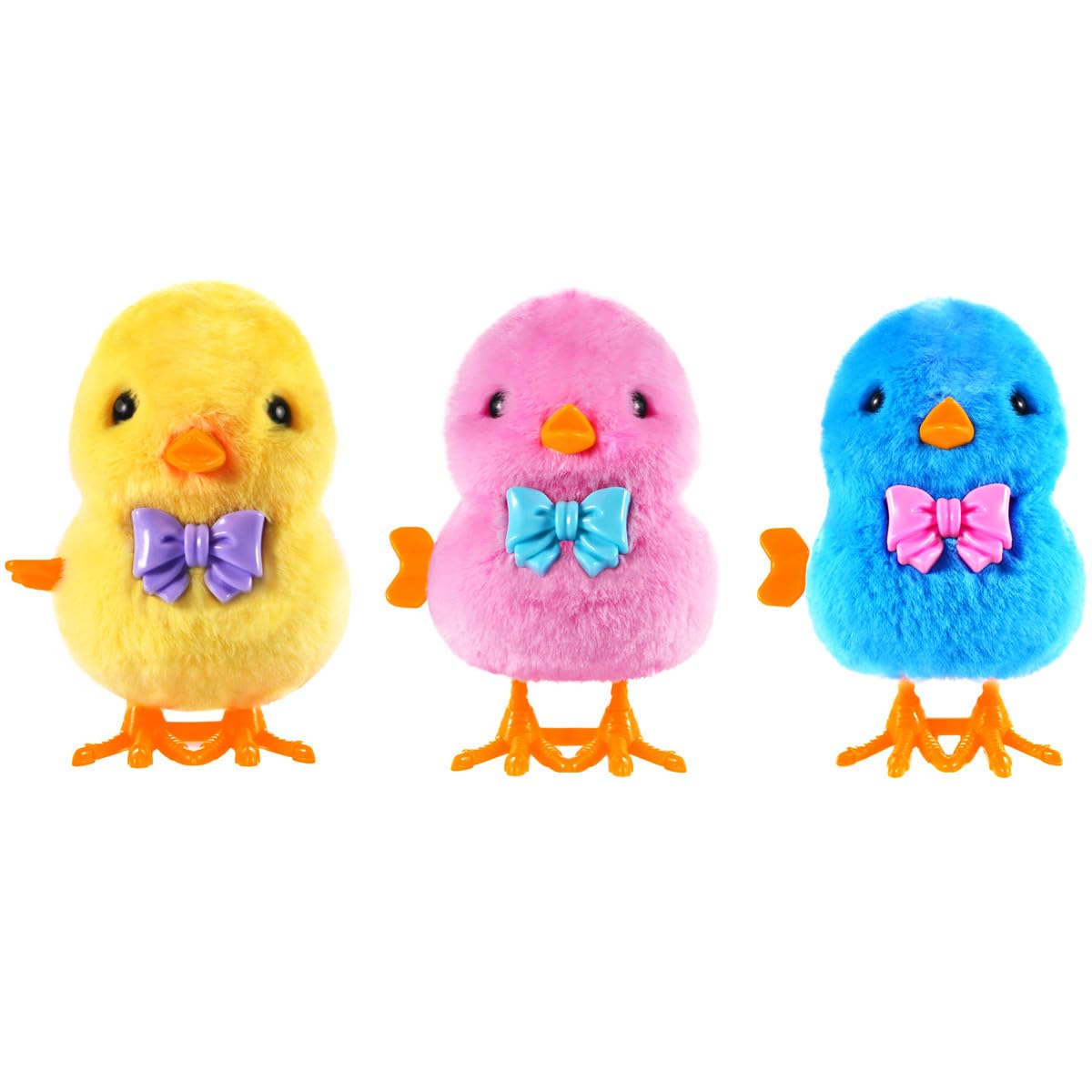 Arcimatto Wind Up Chicken Toy  3 Pcs Jumping Chick Gag Toys Cute Plush Hopping Chicks Novelty Spring Windup Toys for Kids Toddler mature-themed Easter Egg Party Favors Christmas Goody Bag Fillers Gifts