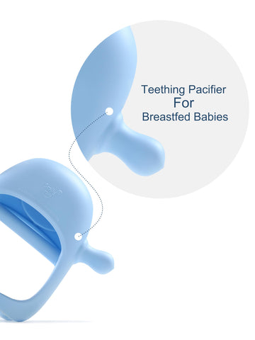 Smily Mia Breastfed Baby Pacifiers & Teething Toys, Silicone, 1 Count, Light Blue, Model M12030-1, for Infants 0-6 Months