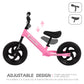 Birtech 12-Inch Toddler Balance Bike, Adjustable Seat, Pink, Model BT2003, No Pedals, Indoor/Outdoor Toy for Kids 2-6 Years Old