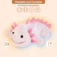 Suzzipals Coolable Heatable Axolotl Plush, Axolotl Stuffed Animal Heating Pad For Period Cramps, Pain And Stress, Lavender Scent