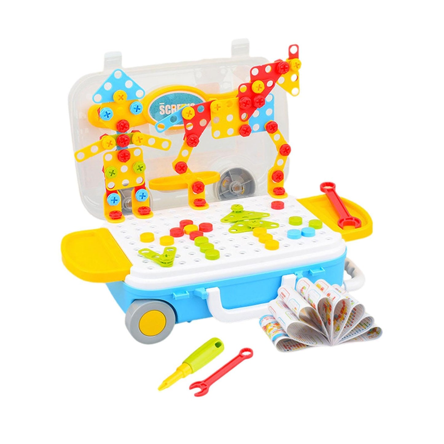 Zoomella Design And Drill Toy Diy Shapes Matching Engineering Building Kits Preschool Without Power Drill