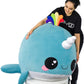 Glitter Galaxy Seven20 Blue Narwhal 48 Inch Stuffed Animal Plush