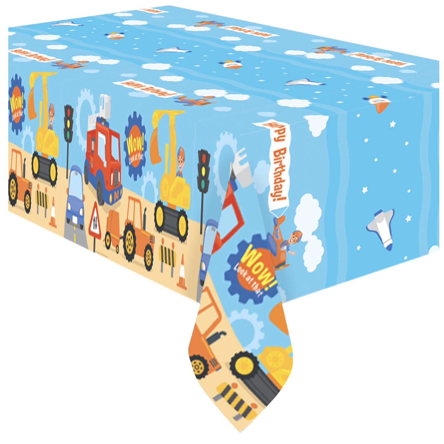 Treasures Gifted Officially Licensed Blippi Birthday Party Supplies - Pack of 2 - Blippi Tablecloth 54in x 108in - Blippi Party 