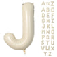 Biapian 40 Inch Letter J Balloons, Giant Cream J Foil Balloon, Big Single Alphabet A-Z Balloons, Beige Large Aluminum J Balloons