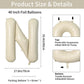 Biapian 40 Inch Letter N Balloons, Giant Cream N Foil Balloon, Big Single Alphabet A-Z Balloons, Beige Large Aluminum N Balloons