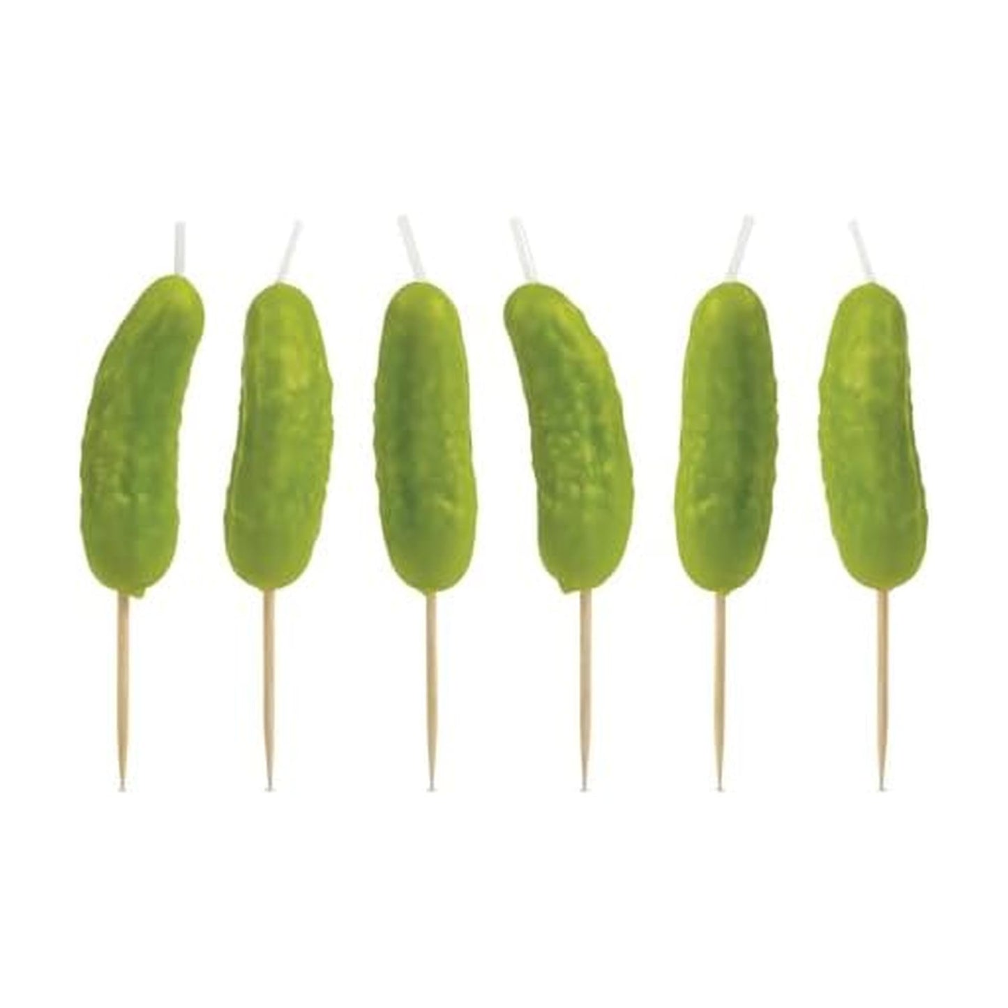Genuine Fred Pickle Party Candles Set of 6 Quirky Pickle-Shaped Party Birthday Candles 2 Tall Fun and Unique Party Decor Gift-Re