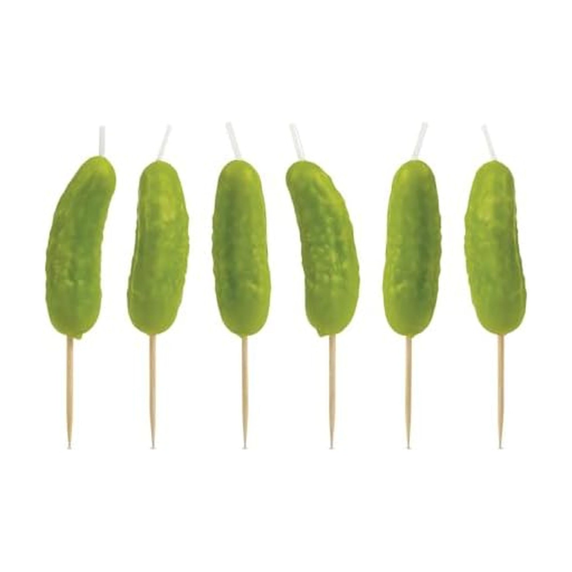 Genuine Fred Pickle Party Candles Set of 6 Quirky Pickle-Shaped Party Birthday Candles 2 Tall Fun and Unique Party Decor Gift-Re
