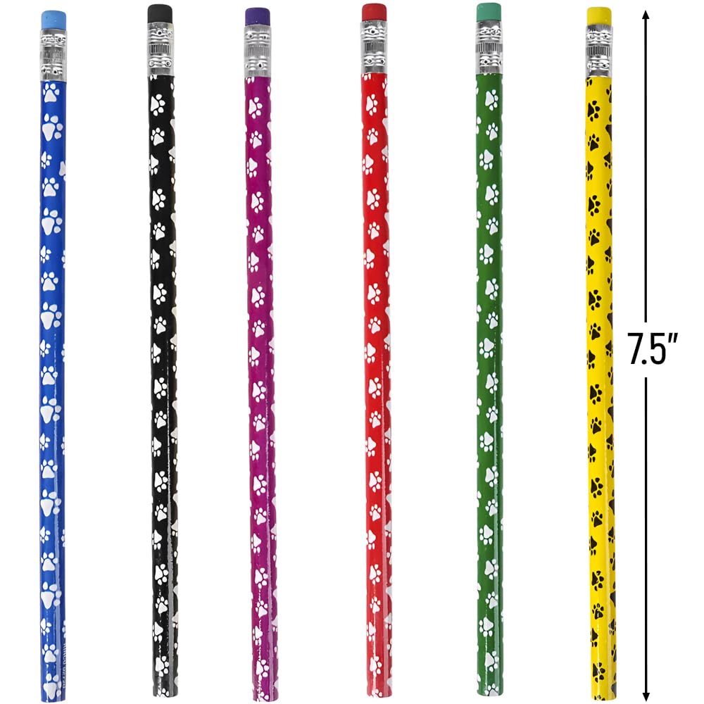 Rhode Island Novelty Paw Print Pencils- Party Favors (Pack of 12)