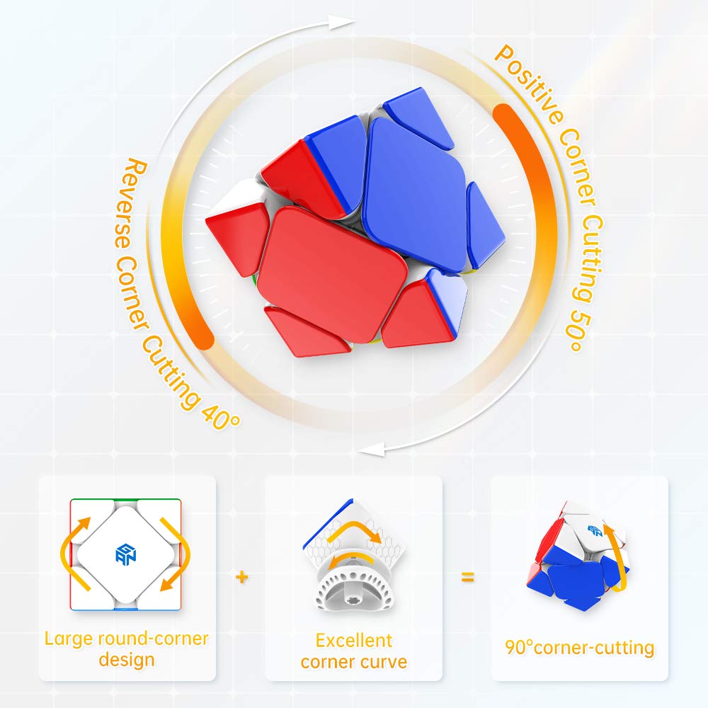Gan Skewb 8 Magnets, Magnetic Speed Cube Gans Skewb Puzzle Cube Magic Cube Light-Weight Ges Pro 90° Corner Cutting For Children Adult Competition