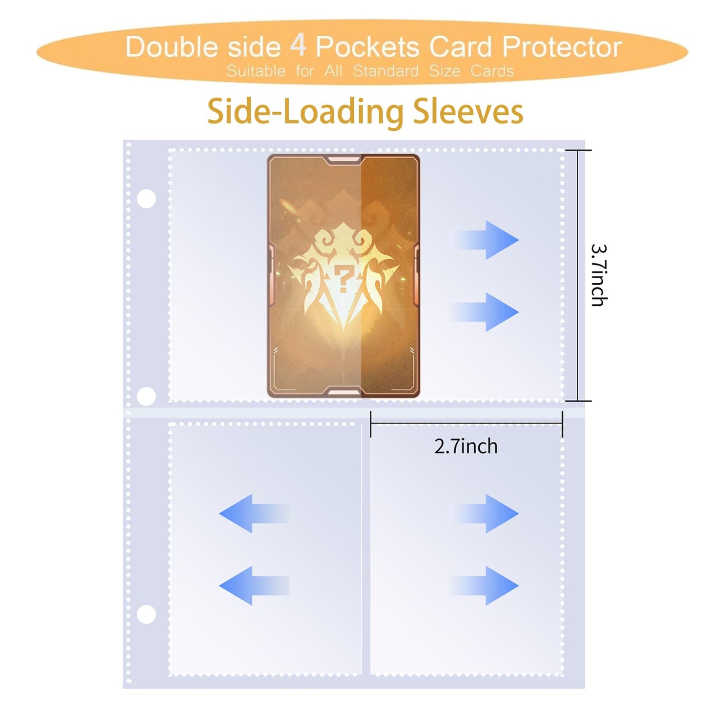 Sihdnok Trading Card Binder 4-Pocket Baseball Design Card Album with 50 Removable Sleeves  Holds 400 Cards  Sports & Game Collectible Card Holde