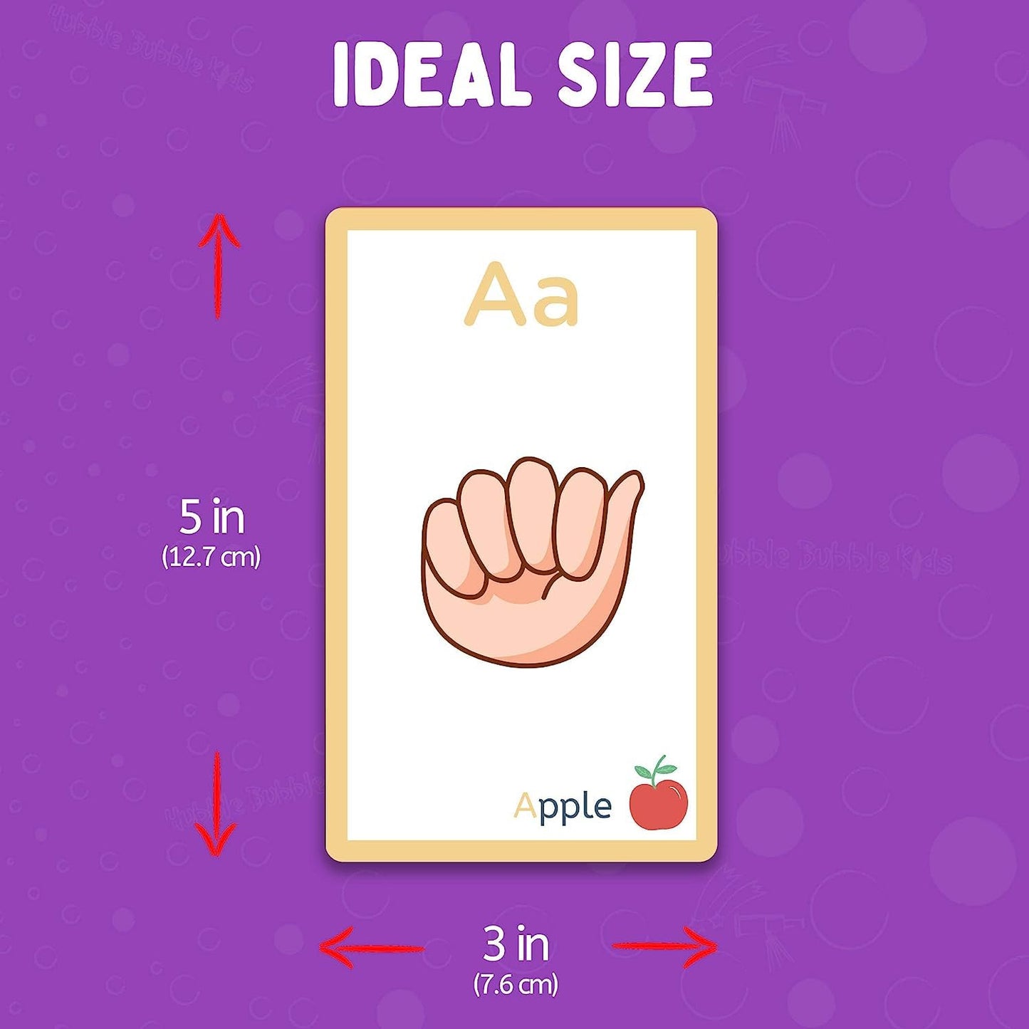 Hubble Bubble Kids American Sign Language Cards for Toddlers and Beginners - 180 ASL Flash Cards for Babies - Flash Cards Baby  ABC Flash Cards for Deaf Children Include Starter  Vocab  Sight Words