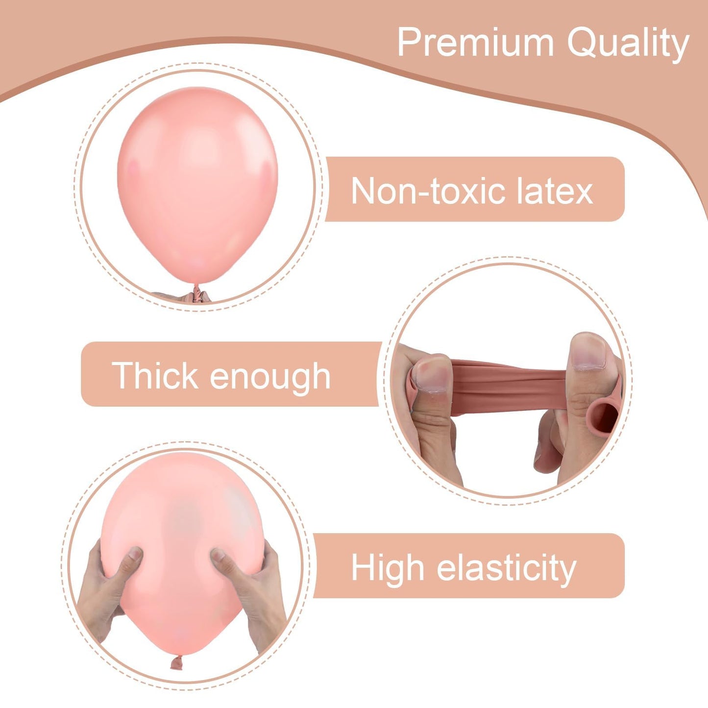 Dusty Pink Balloons,60 Pcs 12 Inches Blush Pink Rose Gold Retro Apricot Balloons Confetti Balloons For Girls Bridal Baby Shower,