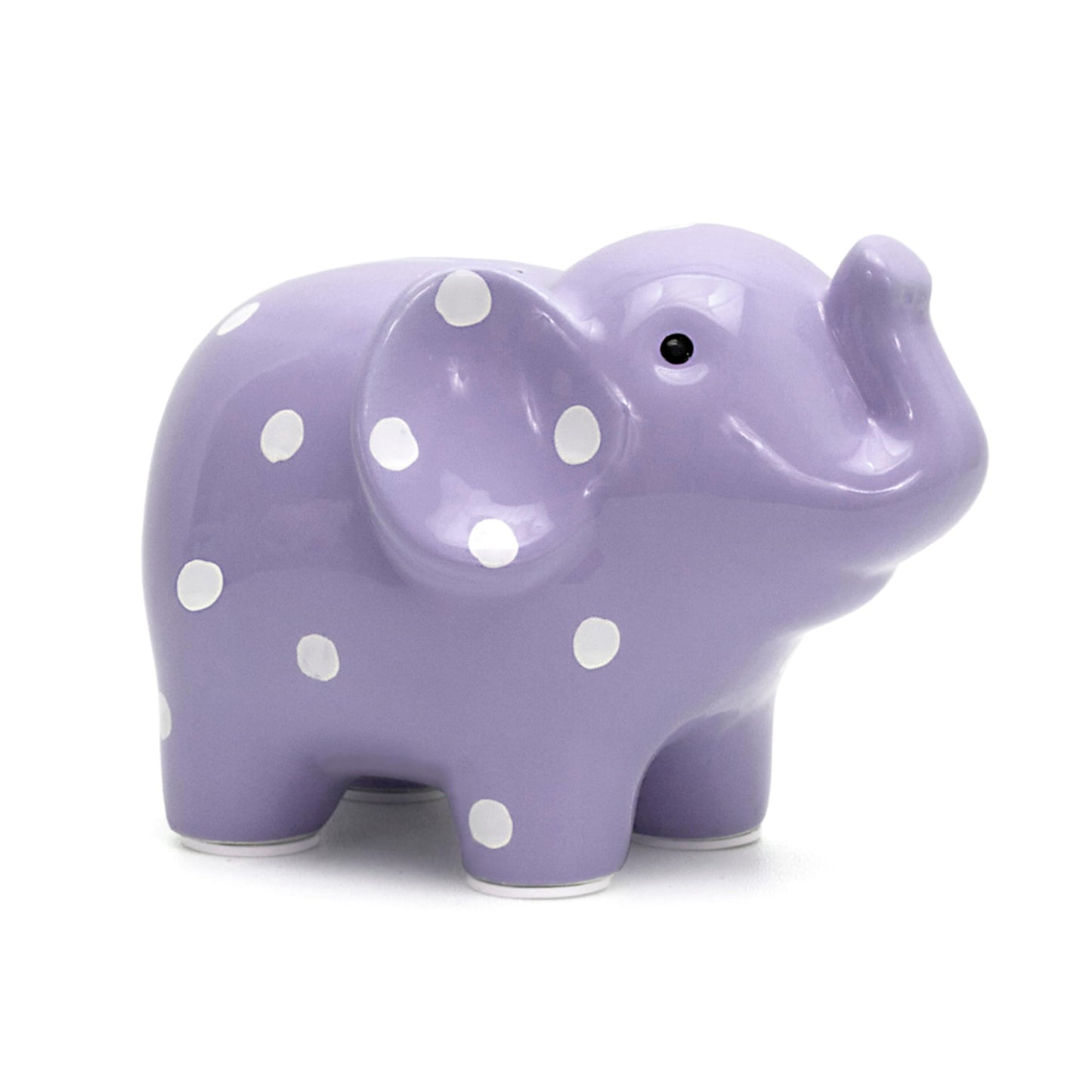 Child To Cherish Ceramic Polka Dot Elephant Piggy Bank For Girls, Lavender