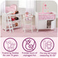 Badger Basket Wooden Doll Bed With Bed Liner, Pillows And Two Storage Baskets - Fits 18-Inch Dolls, White/Rose