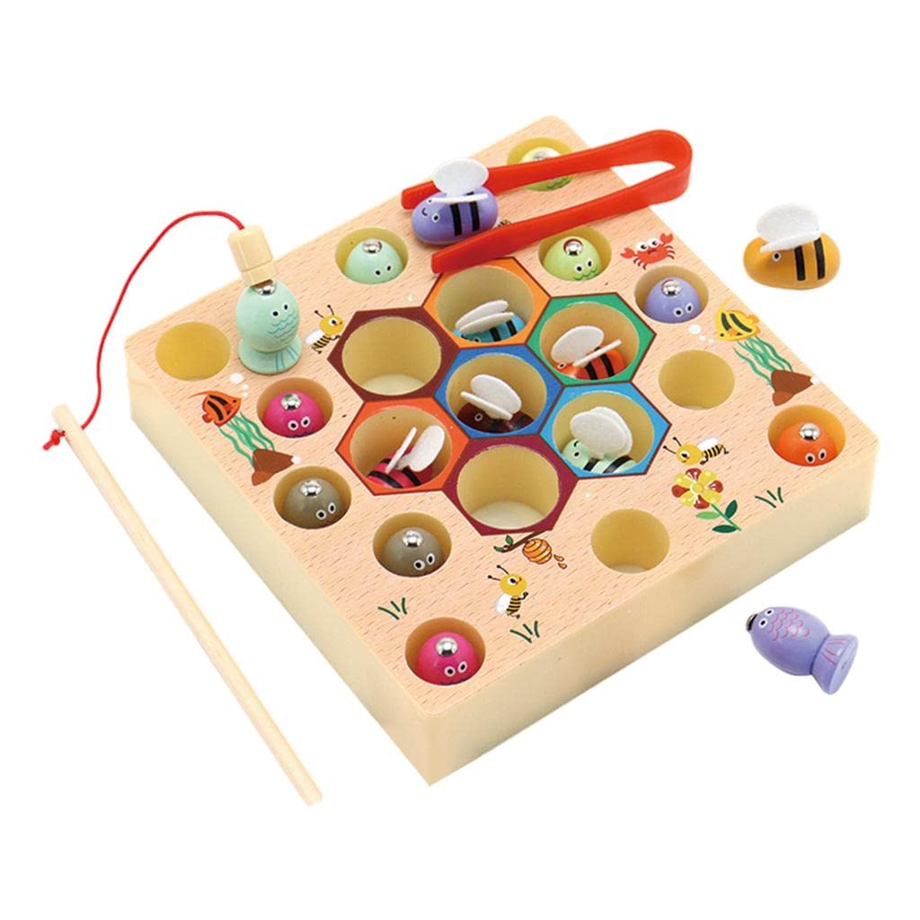 Bnf Montessori Wooden Fishing Clamp Game Board Learning Educationbaby | Toys For Baby | Developmental Baby Toys1 Set Fishing Cli