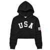 Perfashion Kids Cropped Tops 4Th Of July Sweatshirts Long Sleeve American Flag Hoodie 6T 7T