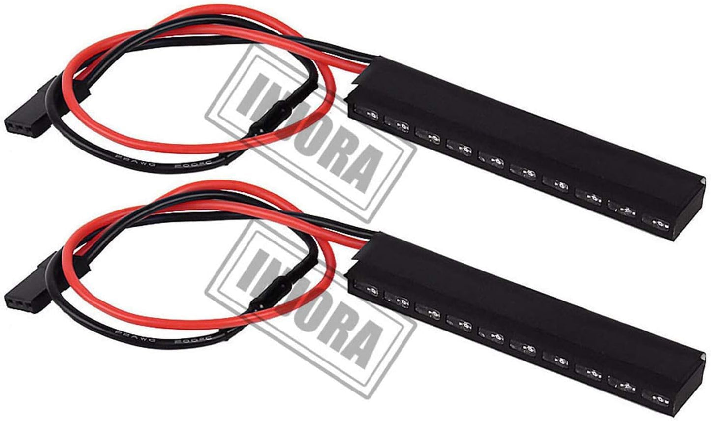 INJORA RC LED Lights 2pcs RC Exalted Brake Light Stop Lamp for 1/10 RC Crawler Axial SCX10 90046 Wraith RR10 TRX-4 D90 Tamiya (6