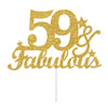 59 & Fabulous Gold Glitter 59Th Birthday Cake Toppers