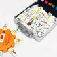 Yinlo Mexican Train Domino Set - 91 Double 12 Colored Tiles with Sound Effect, Travel Game in Aluminum Case, Orange