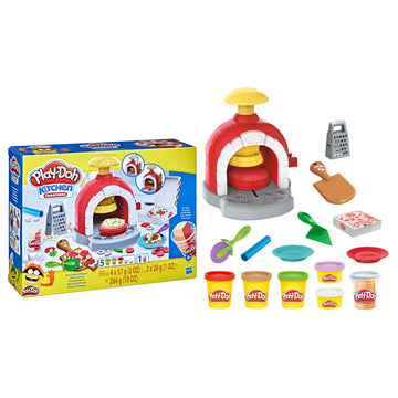 Play-Doh Kitchen Creations Pizza Oven Playset, Play Food Toy for Kids 3 Years and Up, 6 Cans of Modeling Compound, 8 Accessories