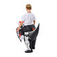 Aiwendish Halloween Inflatable Skeleton Riding Dinosaur Costume For 8 10 12 Kids Blow Up Ride On Dragon T-Rex Cosplay