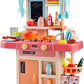 Toystoday Kids Kitchen Play Set, 29 Pieces, Interactive Sink With Running Water, Steam Effect, Lights And Sounds, Multi-Colour